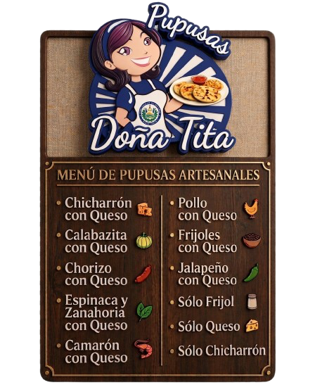 Menú Pupusas Doña Tita